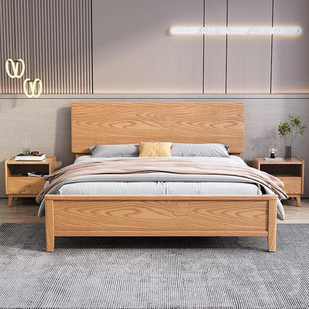 solid wooden bed