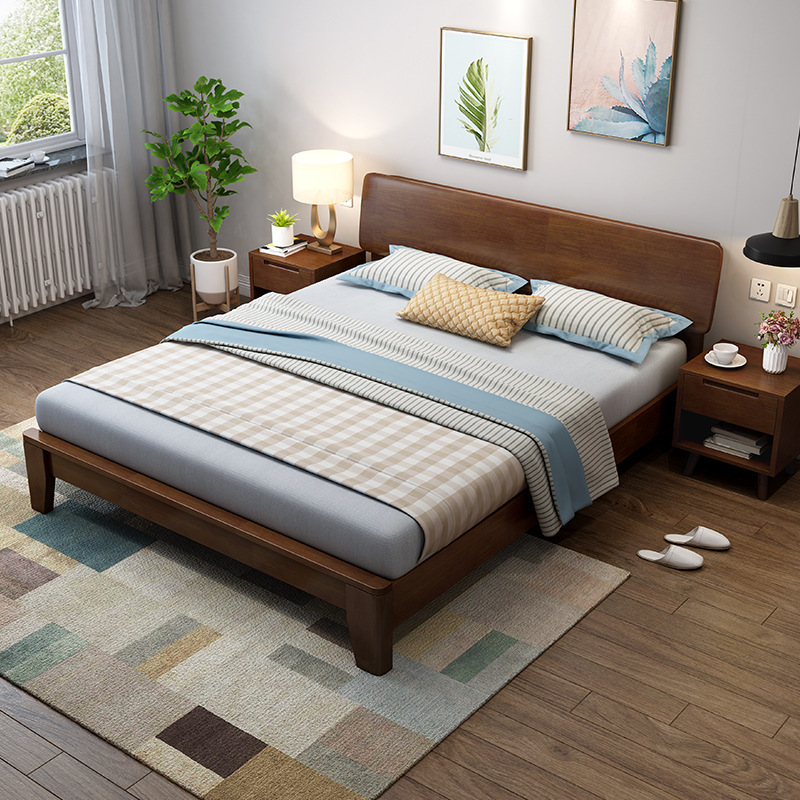 solid wood king bed