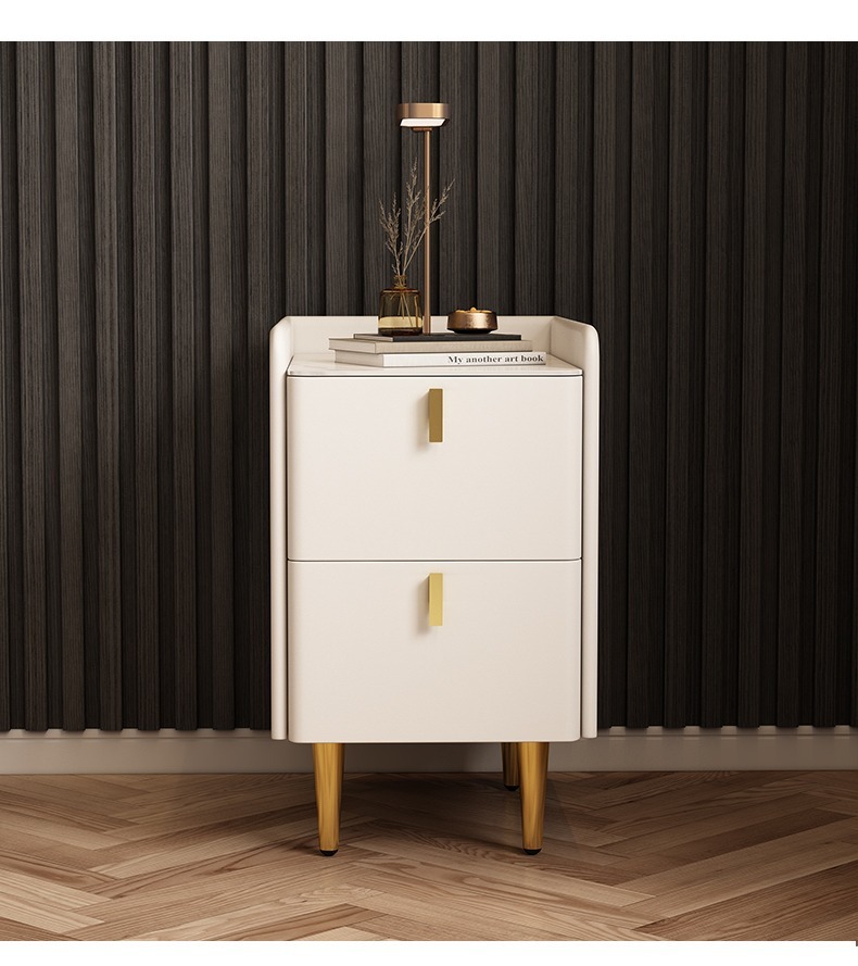 Narrow Bedside Table with Drawers
