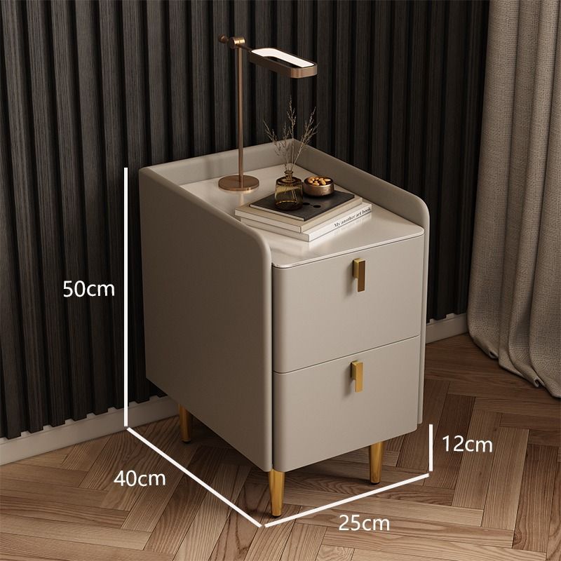 Narrow Bedside Table with Drawers