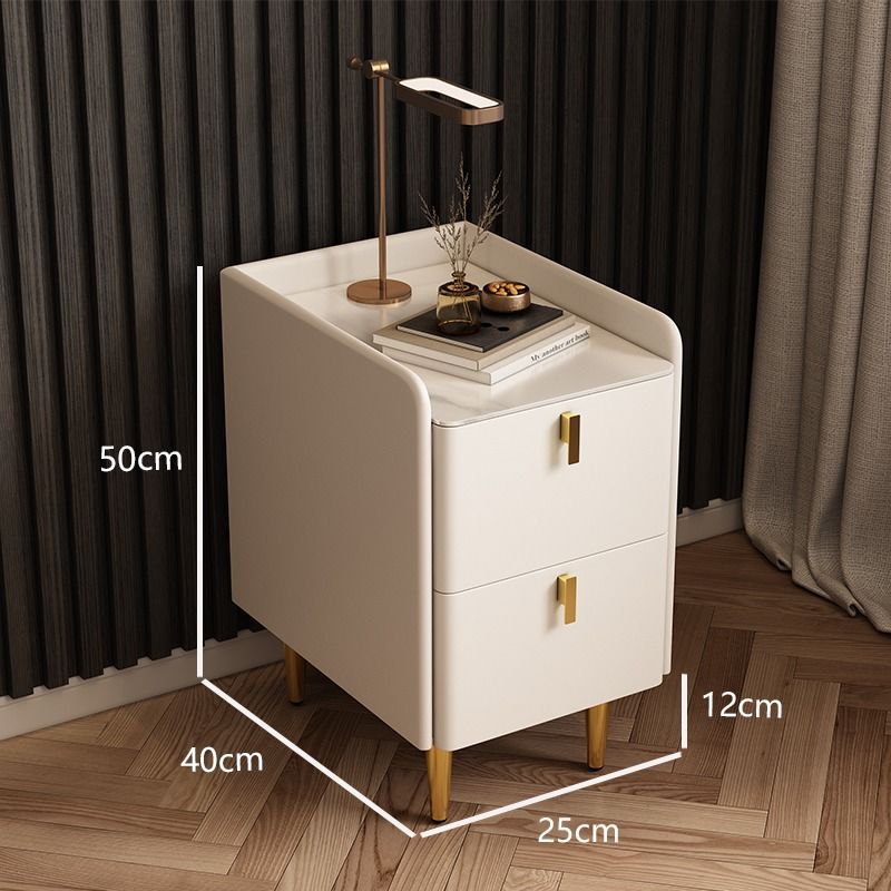 Narrow Bedside Table with Drawers