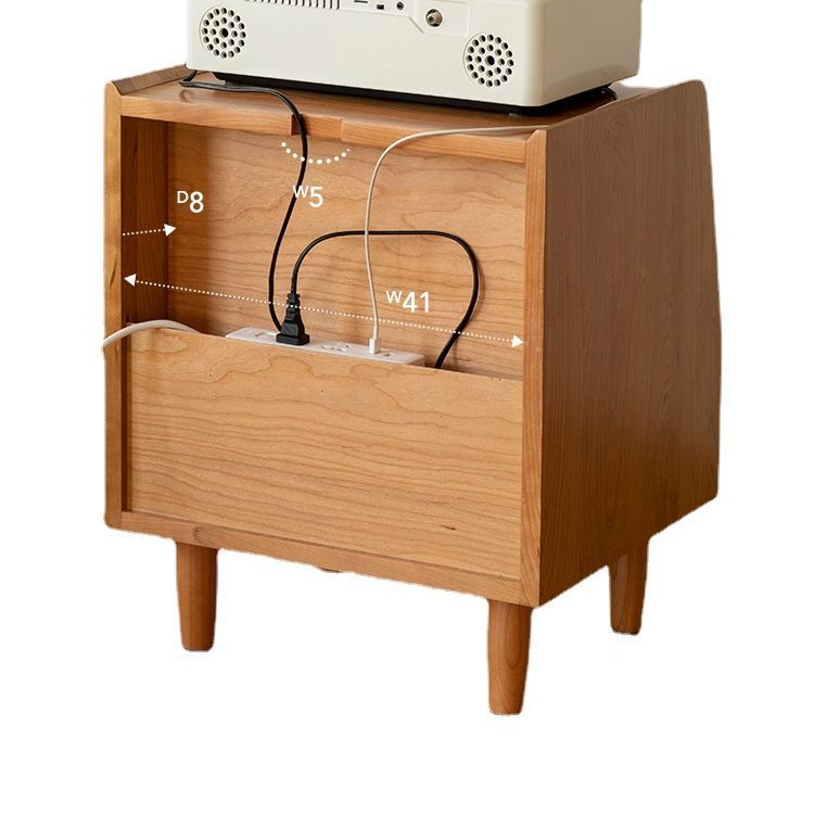 Natural Wood Bedside Table