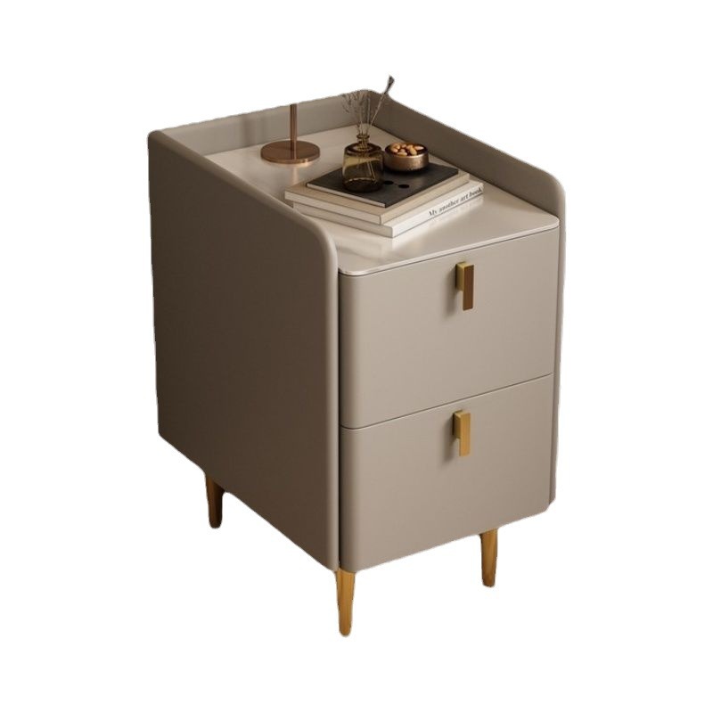Narrow Bedside Table with Drawers