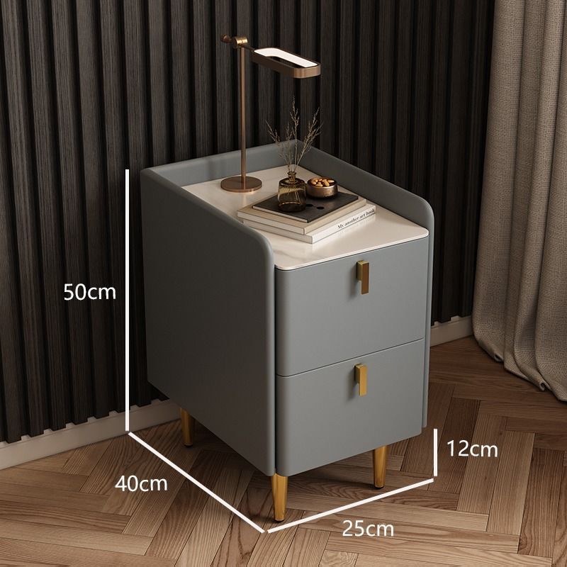 Narrow Bedside Table with Drawers